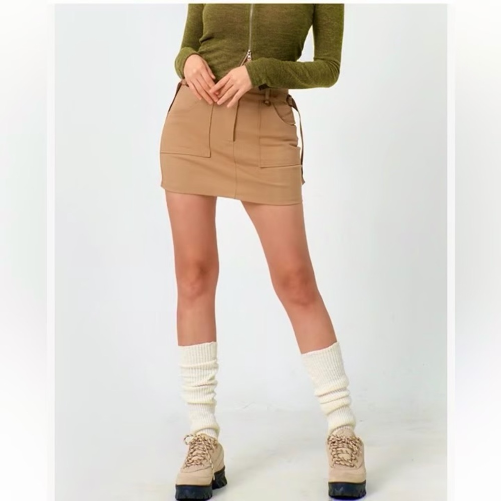 NWT Express Tan Utility Mini Skirt Size XS